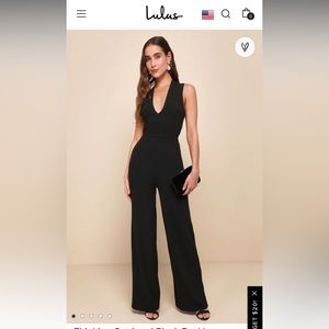 NWT Lulus Thinking Out Loud Black Jumpsuit size m